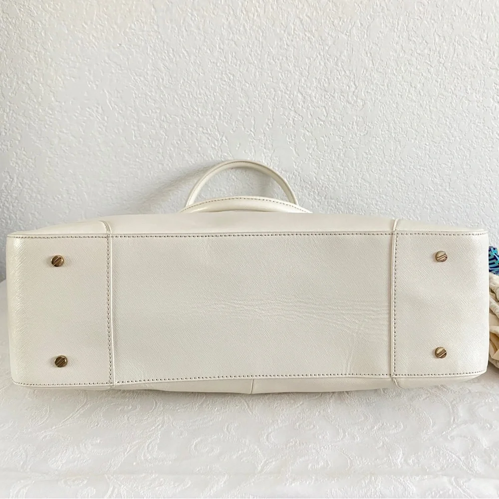 Tory Burch ivory large Saffiano leather Tote Bag